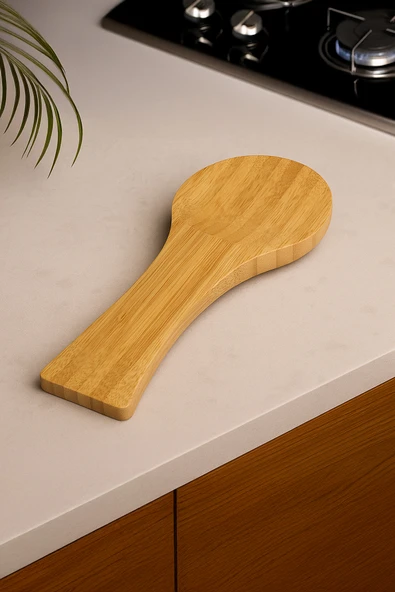 Kitchen Life Bambu Nordıc Kirli Kaşık Altlığı Kirli Kaşıklık Bej ürün görseli 1