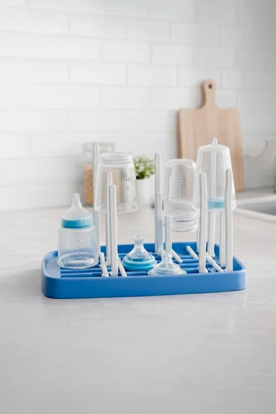 Kitchen Life Taşınabilir,Katlanabilir Tezgah Üstü Çok Amaçlı Biberon Emzik Kurutucusu - Bulaşıklık Mavi ürün görseli 1