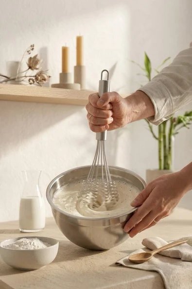 Kitchen Life Profesyonelia Özel Seri Paslanmaz Çelik Burgulu Büyük Boy Çırpıcı 32 cm ürün görseli 1