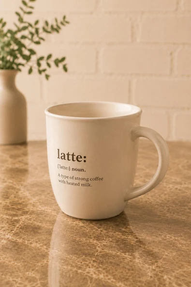 Kitchen Life Stoneware Latte Kupası 370 ml White - Resim 3