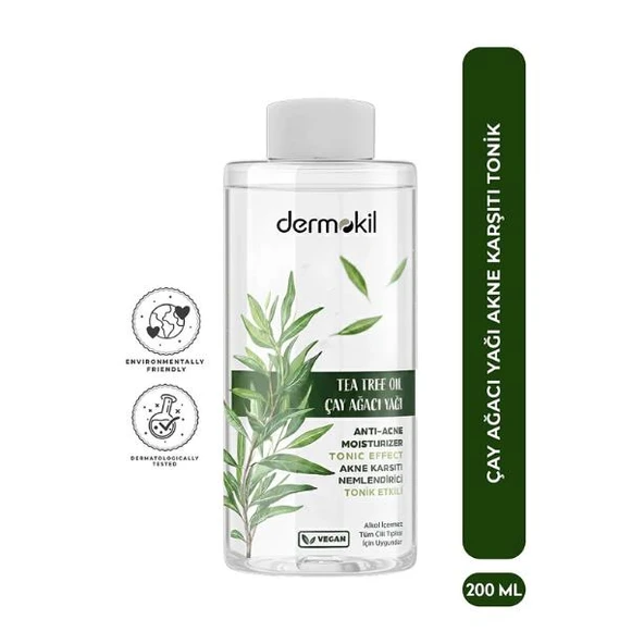 Dermokil Çay Ağacı Yağı Akne Karşıtı Nemlendirici Tonik 200 ml ürün görseli 1
