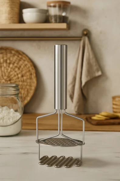 Kitchen Life Paslanmaz Çelik Patates Ezici Ergonomik Saplı Dayanıklı Mutfak Aleti ürün görseli 1