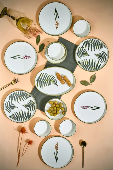 Kitchen Life Sekoya 13 Parça Handmade Premium Kahvaltı Takımı - 6 Kişilik Kahvaltı Takımı Seti Beyaz ürün görseli 1