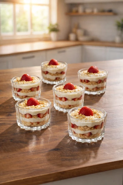 Porsima Tulin 6lı Cam Kase Puding Tatlı Ve Dondurma Kasesi Kahvaltılık Kase Seti Çerez Kasesi 5x9Cm ürün görseli 1