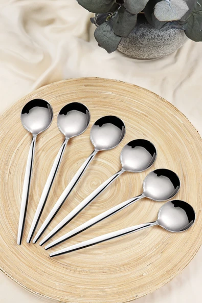 Kitchen Life Paris 6'lı Paslanmaz Çelik Yemek Kaşığı - 18/10 Stainless Steel Gümüş ürün görseli 1