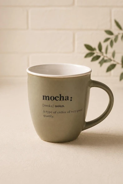 Kitchen Life Stoneware Mocha Kupası 370 ml Açık Haki ürün görseli 1