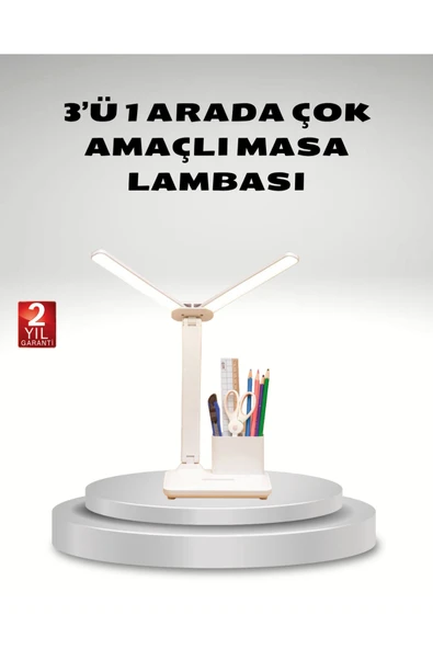 Kısılabilir LED Masa Lambası – Kalemlik ve Telefon Standlı, Göz Yormayan Işık ürün görseli 1