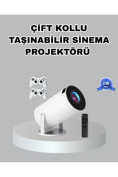 Taşınabilir Projeksiyon Cihazı 4K Destekli Wi-Fi Kablosuz Ekran Yansıtma ürün görseli 1