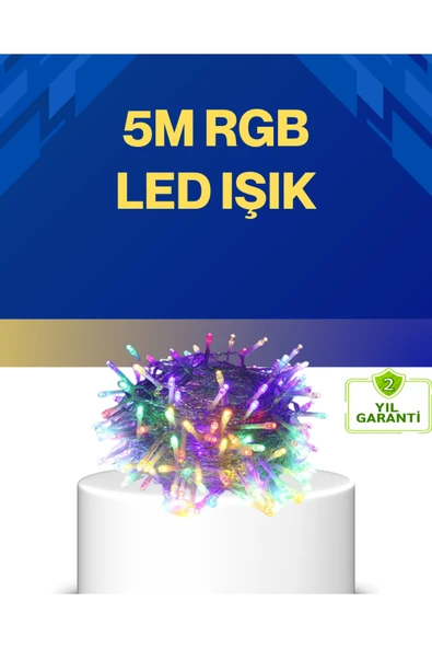 Dekoratif Peri Led 5 m 50 Ampullü Şeffaf Kablo Aydınlatma ürün görseli 1