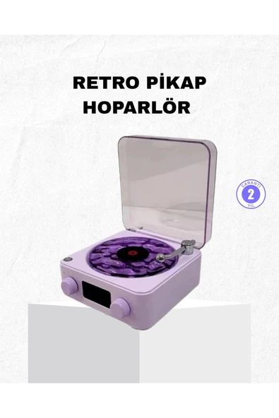 Retro Pikap Hoparlör Bluetooth AUX USB Type-C Projektörlü 360° Sesli Taşınabilir ürün görseli 1