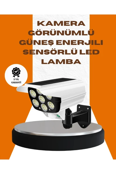 Solar Şarjlı Kamera Tasarımlı LED Duvar Lambası Hareket Sensörlü Dış Mekan Aydınlatma ürün görseli 1