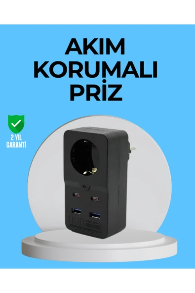 Termal Korumalı Priz Otomatik Çocuk Kilidi 4 USB Type C ürün görseli 1