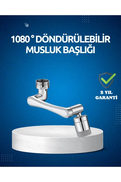 Dönen Musluk Başlığı 1080 Derece Ayarlanabilir Filtreli Sprey Uç ürün görseli 1