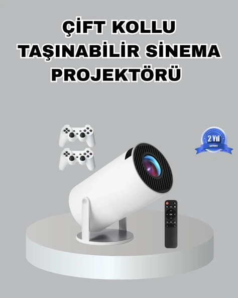 Nevamel® Taşınabilir Projeksiyon Cihazı 4K Destekli Wi-Fi Kablosuz Ekran Yansıtma ürün görseli 1