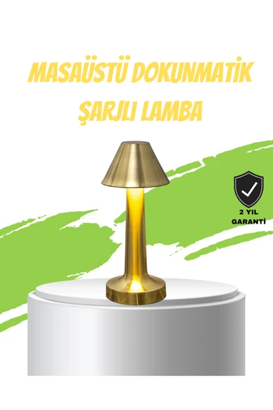 LED Masa Lambası 3 Renk Ayarlı Şarjlı Kablosuz Modern Tasarım ürün görseli 1