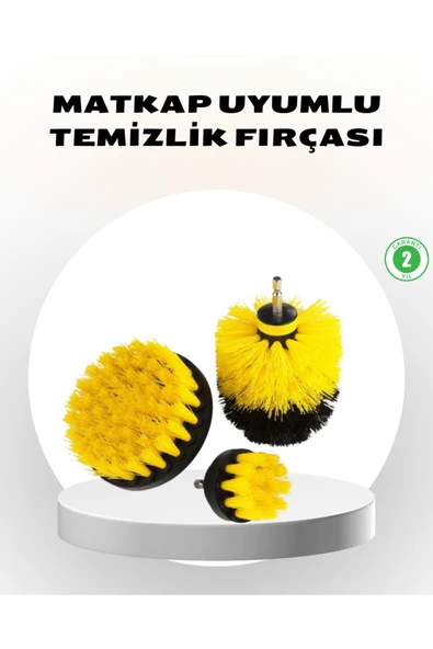 3’lü Matkap Ucu Fırça Seti – Derinlemesine Temizlik, Tüm Yüzeylerle Uyumlu ürün görseli 1