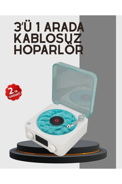 Stereo Sesli Gece Lambalı Bluetooth Hoparlör – Şık Vintage Tasarım ürün görseli 1