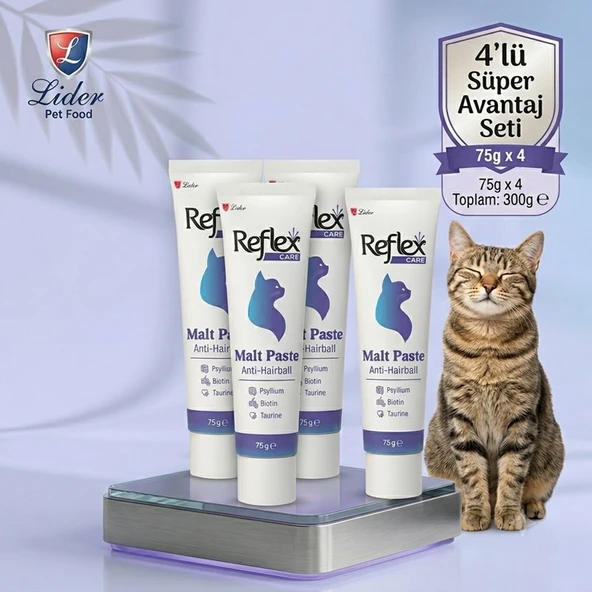 Reflex Care Tüy Yumağı Önleyici Malt Macun 75 G 4lü set ürün görseli 1
