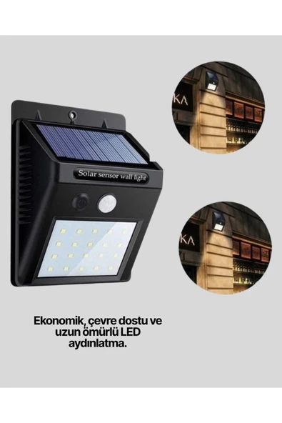 4 Modlu Solar LED Bahçe ve Garaj Lambası - Resim 5