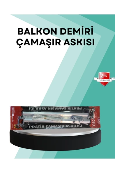 Kare Küpeşte Uyumlu Balkon Çamaşır Askısı 25x60 cm Beyaz Pratik ürün görseli 1