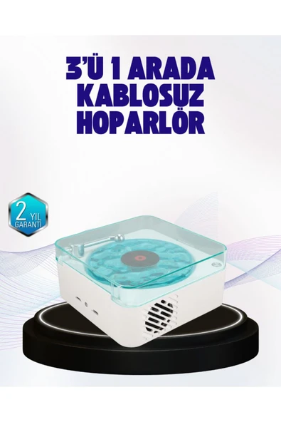 Dekoratif Gece Işıklı Bluetooth Hoparlör – Zaman ve Pil Ekranlı ürün görseli 1