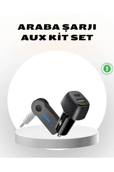 Bluetooth AUX Çevirici ve PD Destekli Araç Şarj Cihazı 2’li Set ürün görseli 1