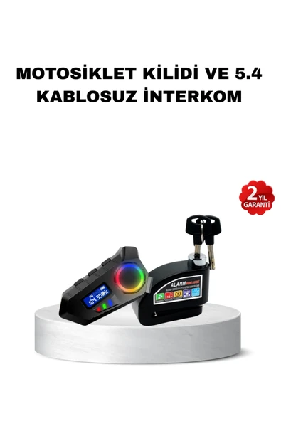 Bluetooth 5.4 İntercom ve Alarmlı Disk Kilidi Seti Güçlü Ses ve Güvenlik ürün görseli 1