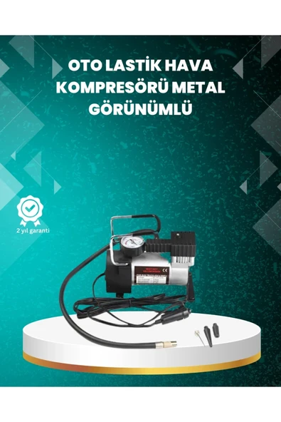 Ağır Hizmet Tipi Oto Kompresör 140 PSI Manometreli ürün görseli 1