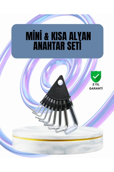 9 Parça Alyan Anahtar Seti Altıgen Uçlu Mobilya ve Tamir İçin ürün görseli 1