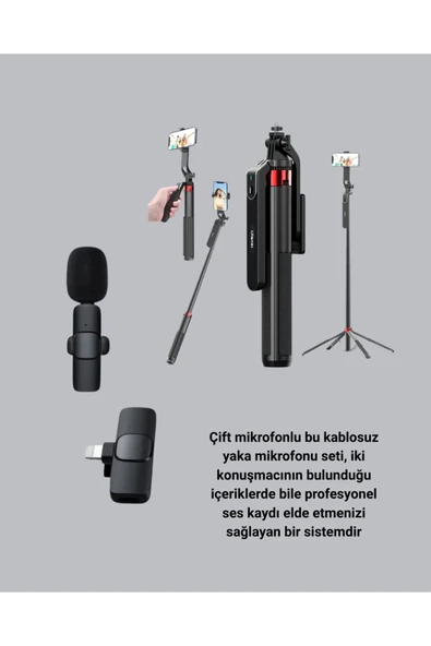NPL2S TRİPOT +K11 YAKA MİKROFONU SET - Resim 3