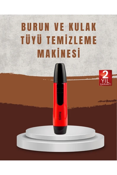 Raks Leo Burun Kulak Tüy Alma Makinesi 45 dk Şarj Süreli Kırmızı ürün görseli 1