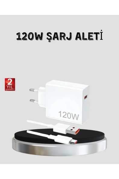 120W Hızlı Şarj Başlığı Ultra Güçlü Type-C Adaptör Kablo Dahil ürün görseli 1