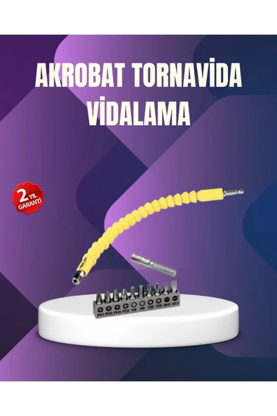 12 Parça Vidalama Uç Seti Akrobat Tasarım Dayanıklı Metal ürün görseli 1