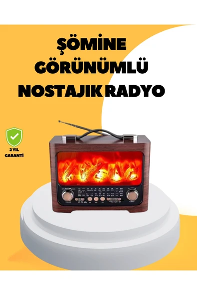 Taşınabilir Şömine Görünümlü Bluetooth Hoparlör – Solar Şarjlı, Alev Işıklı, 7W Ses ürün görseli 1