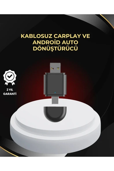 Kablosuz CarPlay ve Android Auto Dönüştürücü – USB-A & Type-C Girişli Akıllı Adaptör ürün görseli 1