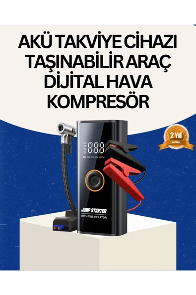 Taşınabilir Akü Takviye ve Akıllı Lastik Şişirme Pompası ürün görseli 1