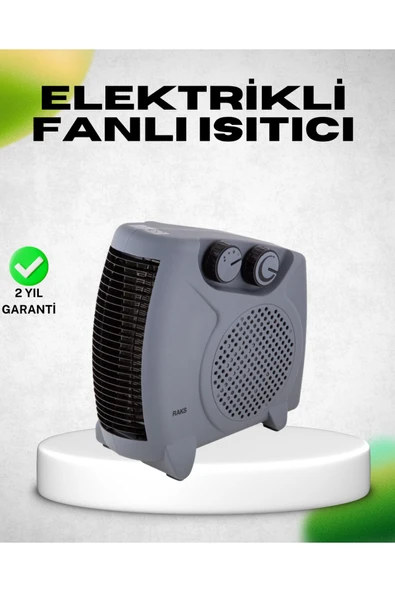 Fanlı Elektrikli Isıtıcı Termostatlı Güvenli Yanmaz Plastik Gövde ürün görseli 1
