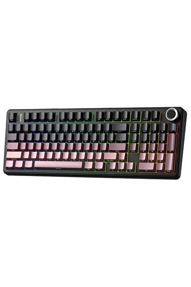 Aula F99 Pro 3 Modlu Rgb Hot Swap Mekanik Reaper Switch Kablosuz Makrolu Klavye Gradyan Pembe (TEŞHİR) ürün görseli 1