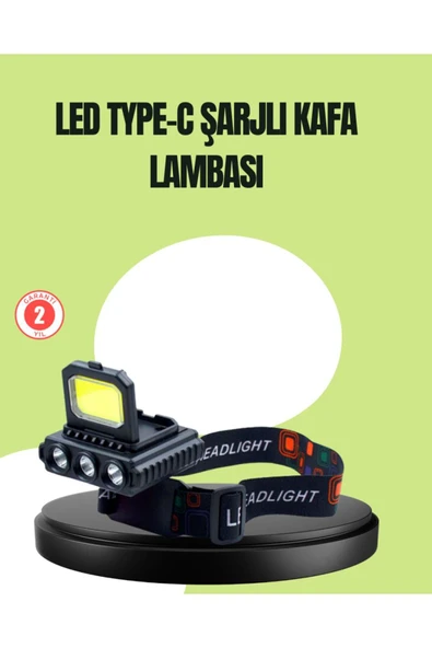 800 Lumen Çok Fonksiyonlu LED Kafa Lambası Type C Şarjlı ürün görseli 1
