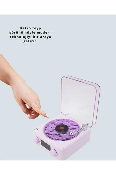 Retro Bluetooth Hoparlör MOR - Resim 3