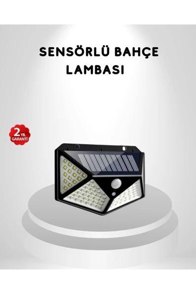 100 LED Güneş Enerjili Bahçe Lambası – PIR Sensörlü, IP65 Su Geçirmez Dış Mekan Aydınlatma ürün görseli 1