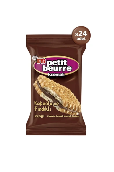 Petit Beurre Kakaolu Fındıklı Kremalı Bisküvi Tekli Paket 22,5 g ürün görseli 1