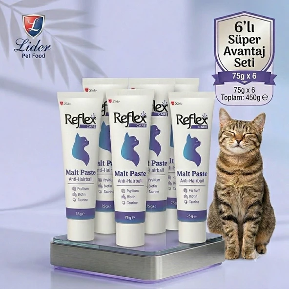 Reflex Care Tüy Yumağı Önleyici Malt Macun 75 G 6lı set ürün görseli 1