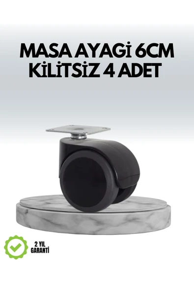 Halı ve Beton Uyumlu Kilitsiz Mobilya Tekerleği 4’lü ürün görseli 1