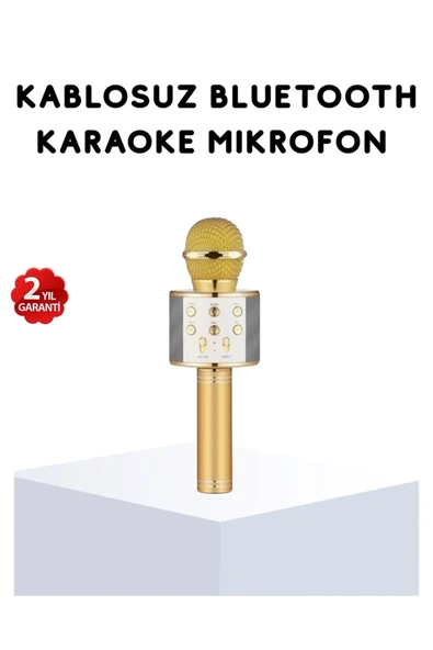 Karaoke Mikrofonu Bluetooth USB AUX Girişli Yankı Efektli ürün görseli 1