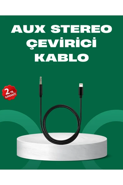 Lightning to 3.5mm Aux Ses Dönüştürücü Kablo 1 Metre Stereo Uyumlu ürün görseli 1