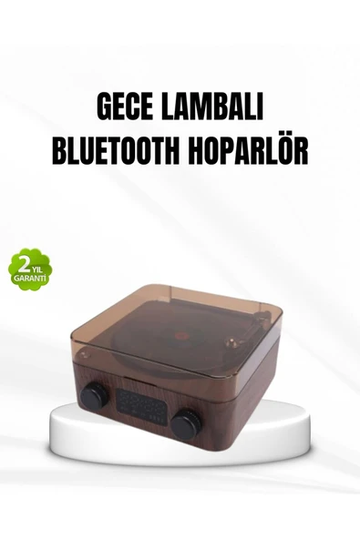 Bluetooth Hoparlörlü Gece Lambası Dijital Saat ve Ambiyans Işığı Çok Amaçlı ürün görseli 1