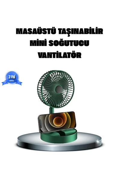 Katlanabilir Şarjlı Mini Fan 3 Kademeli Hız Ayarlı Taşınabilir ürün görseli 1