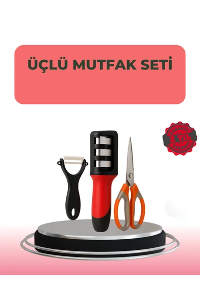 3 Parçalı Çok Fonksiyonlu Mutfak Makas Seti – Paslanmaz Çelik, Ergonomik Tasarım ürün görseli 1