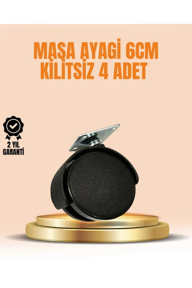 6 cm Kilitsiz Masa Ayağı Tekerleği 4’lü Set Çok Amaçlı ürün görseli 1